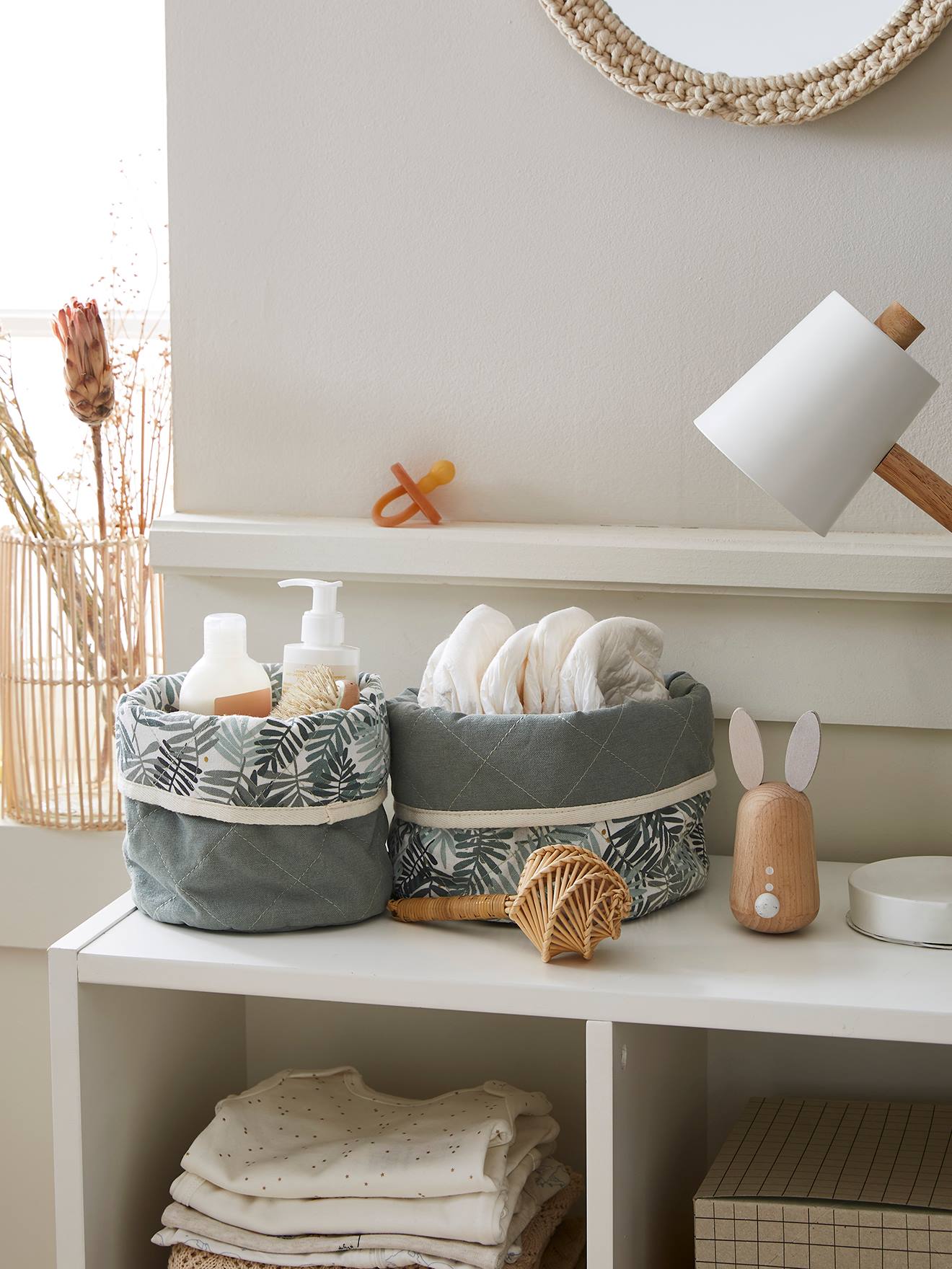 Panier De Rangement Marguerite En Jute Avec Filés Lurex Or Et Blanc - Décoration Chambre Enfant - VERTBAUDET
